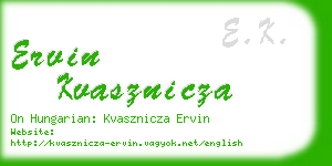 ervin kvasznicza business card